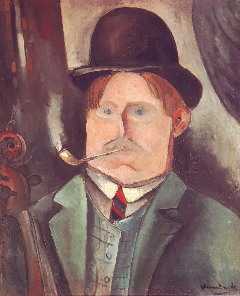 Autoportrait du peintre Maurice de Vlaminck figure majeure de la scène artistique de la vallée de Seine